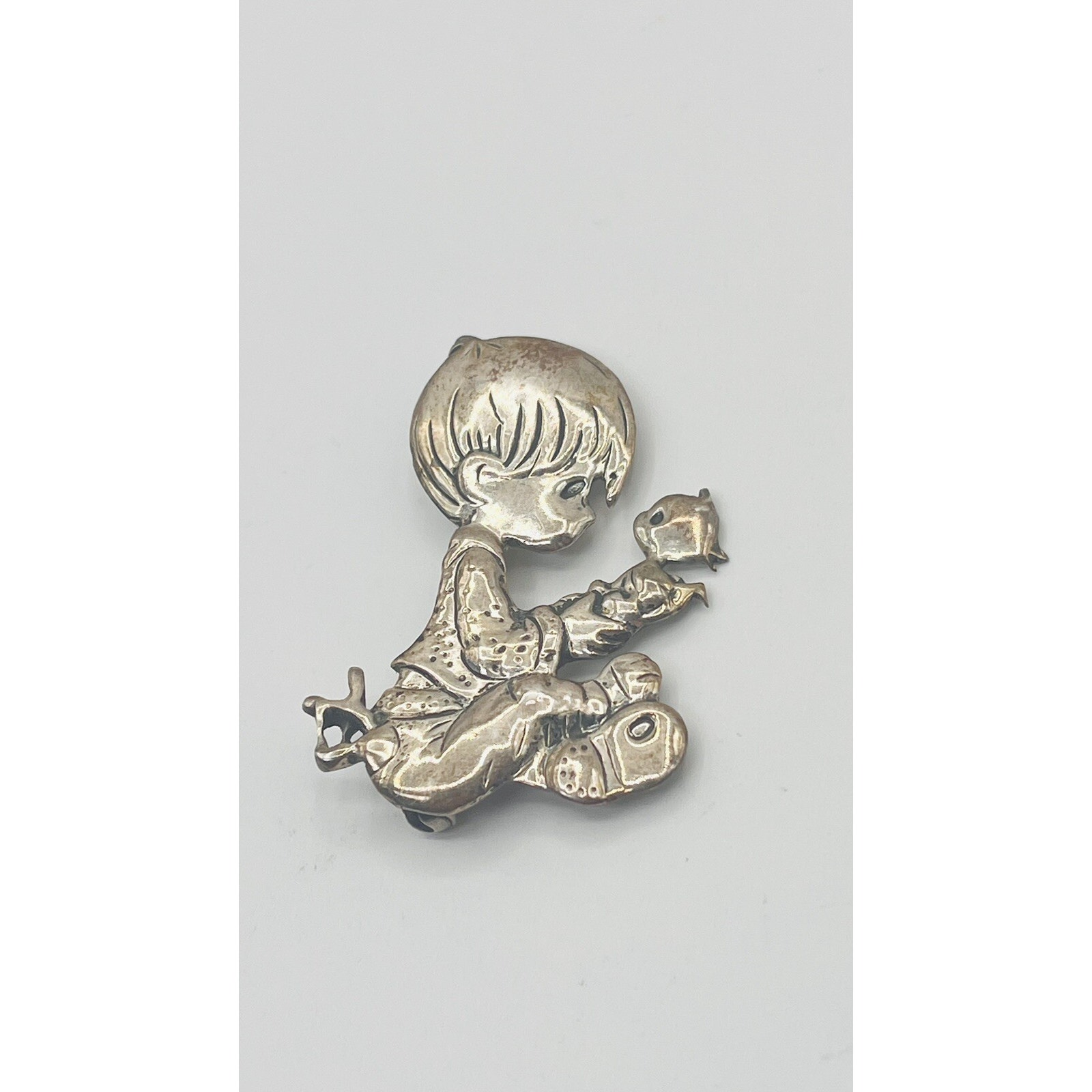 Precious Moments I Believe In Miracle Sterling Silver 925 Brooch Pin Vintage